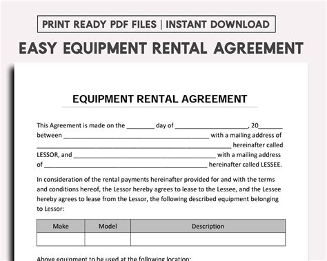 rental forms for a skid steer pdf|equipment rental agreement pdf.